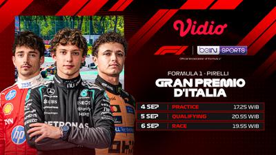 Live F1 Pirelli Gran Premio D’Italia 2026: Persaingan Russell dan Hamilton Pada Klasemen di Vidio