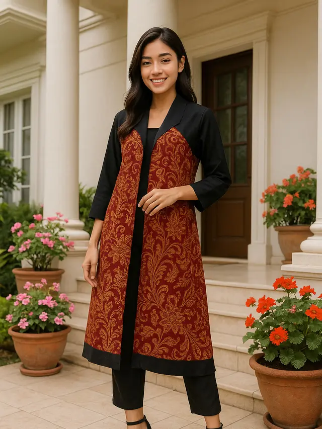 Model Baju Batik Kombinasi Kain Hitam