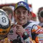 Marc Marquez menjadi juara dunia MotoGP 2019. (AP Photo/Gemunu Amarasinghe)