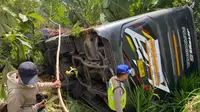 Bus Rombongan Peziarah Terguling di Kudus, Hilang Kendali Usai Alami Rem Blong