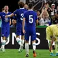 Chelsea meraih kemenangan 2-1 atas Club America pada laga pramusim di&nbsp;Allegiant Stadium, Las Vegas, Minggu (17/7/2022) pagi WIB.&nbsp;(AP Photo/David Becker)