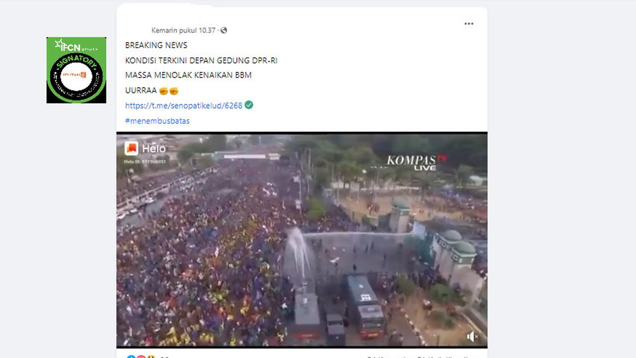 Klaim video demo menolak kenaikan harga BBM pada 6 September 2022
