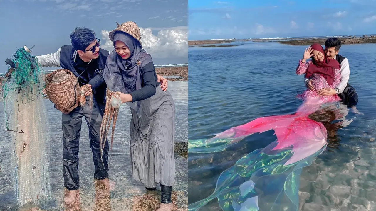 Ria Ricis Liburan di Pantai