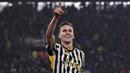 Pemain Juventus, Arkadiusz Milik melakukan selebrasi setelah mencetak gol ke gawang Frosinone pada babak perempat final Coppa Italia di Allianz Stadium, Juventus, Jumat (12/01/2024) dini hari WIB. (AP Photo/LaPresse/Fabio Ferrari)
