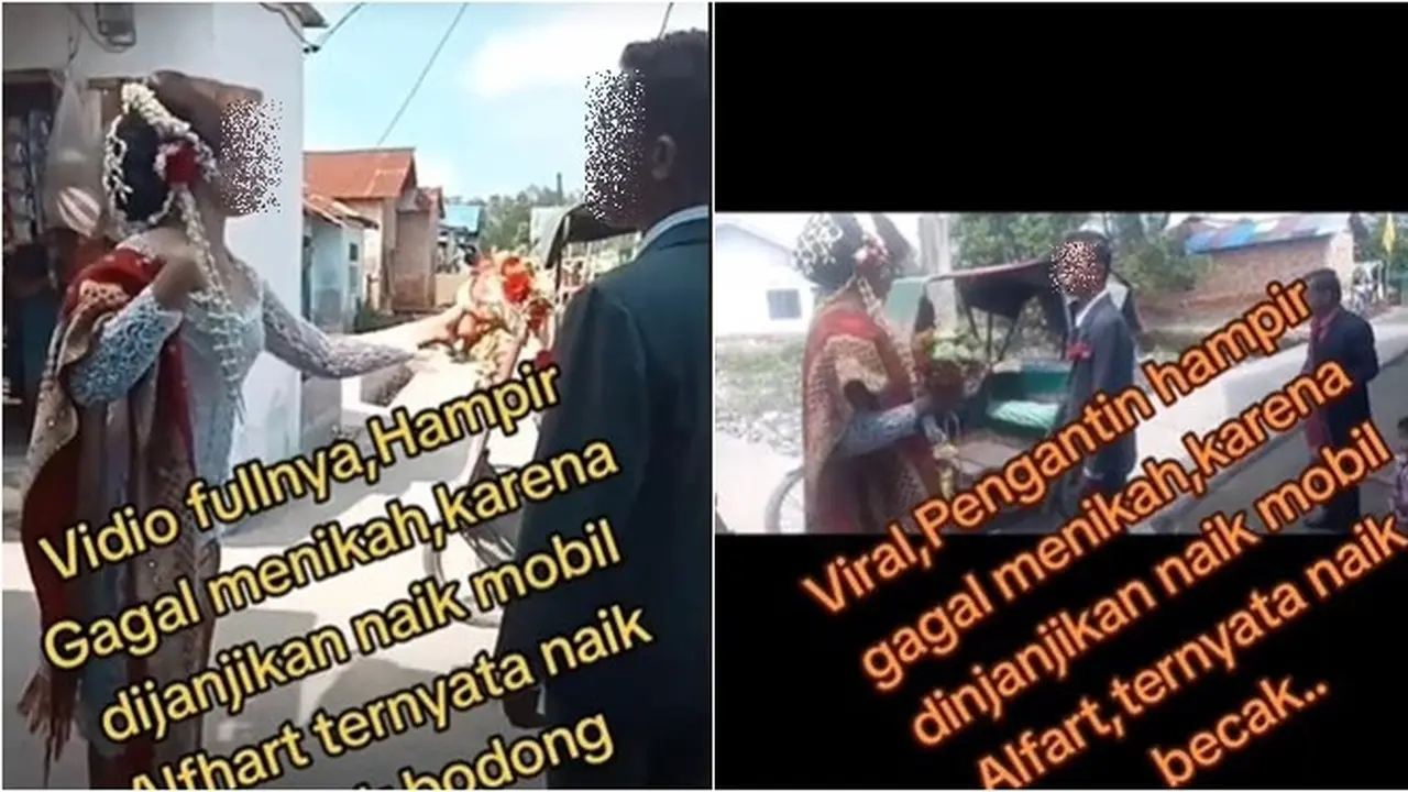 Viral Pengantin Wanita Hampir Tak Mau Nikah, Dijanjikan Naik Alphard Ternyata Becak