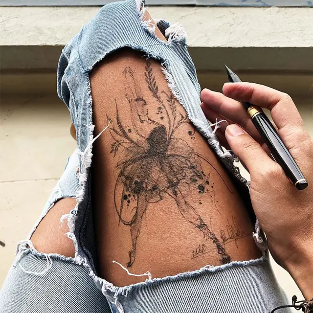 Seniman Ini Gunakan Pahanya Sebagai Kanvas, 6 Hasil Karyanya Bikin Takjub. (Sumber: Instagram/randahaddadin)