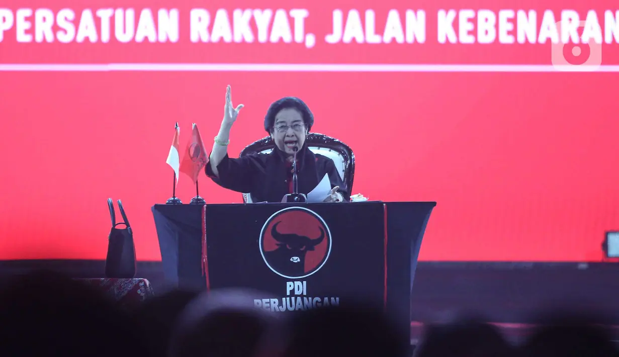 Sementara untuk subtema pada Rakernas V PDIP adalah "Kekuatan Kesatuan Rakyat, Jalan Kebenaran yang Berjaya". (Liputan6.com/Angga Yuniar)