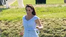 Kate Middleton menghadiri acara amal Kerajaan Inggris bertajuk Maserati Royal Charity Polo Trophy di Beaufort Polo Club, Gloucestershire, Minggu (10/6). Kate pun menyempurnakan penampilannya dengan sepasang wedges rancangan Russell & Bromley. (AP Photo)