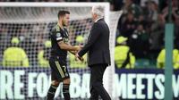 Gelandang asal Belgia tersebut sukses membayar kepercayaan Ancelotti  dengan tampil luar biasa. Hazard mencetak satu gol dan satu assists. (AP/Scott Heppell)