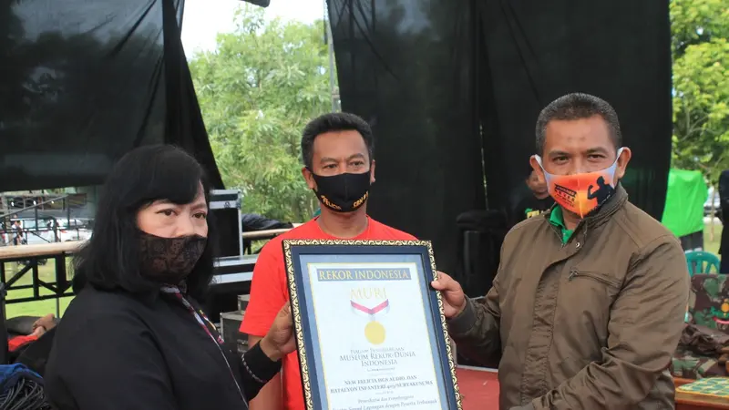 Kontes Sound Lapangan di Lapangan Pancasila, Markas Yonif 405/Suryakusuma, Wangon, Kabupaten Banyumas menciptakan rekor MURI. (Foto: Liputan6.com/Yonif 405)