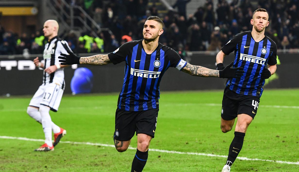 Berbeda dengan Aguero, Icardi memiliki postur yang lebih ideal. Diramalkan Icardi akan menjadi striker yang sangat penting untuk skuad Guardiola. (AFP/Miguel Medina)