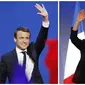 Dua kandidat kuat Pilpres Prancis 2017, Emmanuel Macron dan Marine Le Pen (Christophe Ena & Bob Edne/AP)