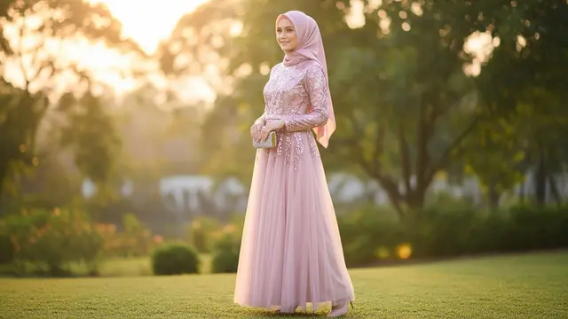 Gamis Serba Payet Tampil Mewah dan Elegan
