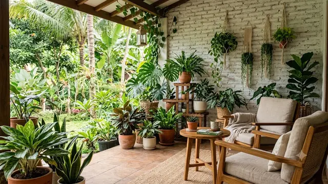 Ide Green Corner di Teras Rumah/AI Generated