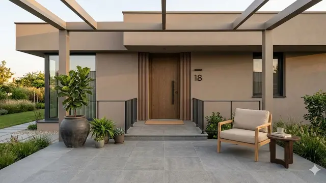 Warna Cat Teras Rumah Minimalis Modern Anti Noda Hujan