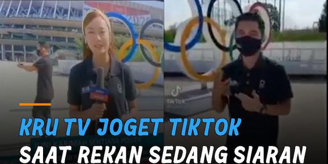 VIDEO: Kocak, Kru TV Malaysia Joget TikTok Saat Rekan Sedang Siaran Olimpiade
