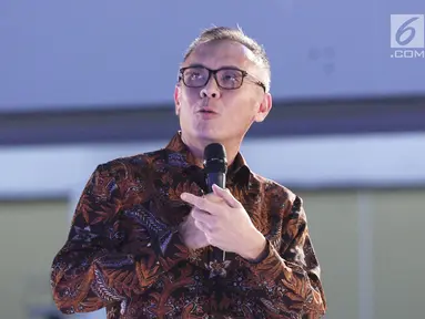 President Director & CEO Indosat Ooredoo Joy Wahjudi saat jadi pembicara di gelaran Emtek Goes To Campus 2018 di Universitas Negeri Semarang (UNNES), Semarang, Kamis (19/7). (Liputan6.com/Herman Zakharia)