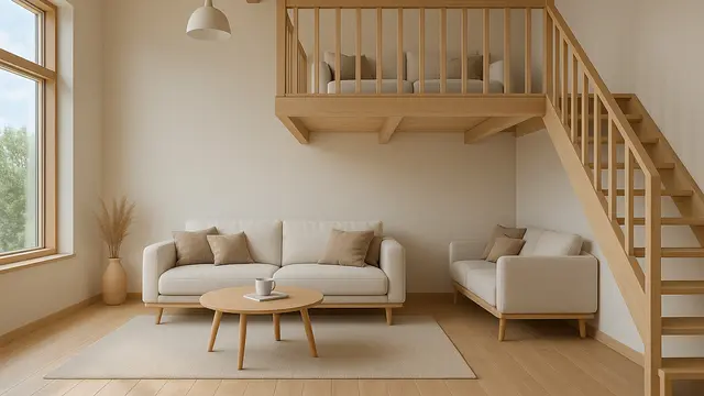 Gambar Rumah Mezzanine Sederhana MinimalisIlustrasi AI
