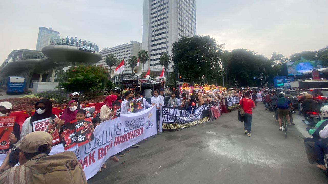 pawai kemenangan Timnas Indonesia U-22