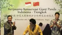 Wakil PM China Lou Yandong saat meresmikan peluncuran Kerja Sama Konservasi Giant Panda Indonesia - Tiongkok (Liputan6.com/Kedubes China)