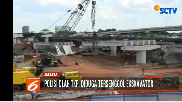 Jatuhnya girder tol proyek Tol Antasari-Depok diduga akibat tersenggol  ekskavator yang tengah bekerja.