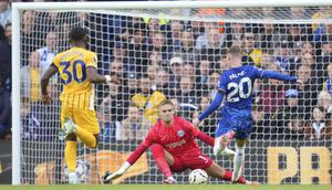 Semua gol kemenangan Chelsea diborong oleh Cole Palmer. Sementara Brighton hanya mampu memperkecil kedudukan berkat gol Georginio Rutter dan Carlos Baleba. (AP Photo/Kin Cheung)