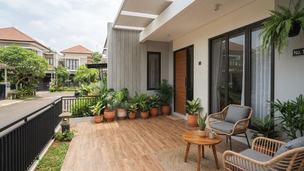 8 Model Teras Minimalis dengan Lantai Motif Kayu, Cocok untuk Rumah Masa Kini