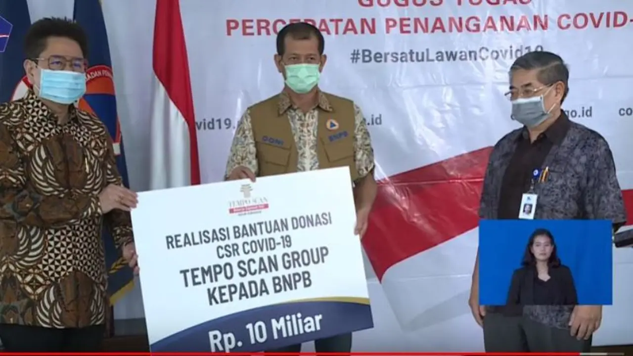 Donasi Tempo Scan Group pada BNPB untuk Atasi Wabah Corona Covid-19