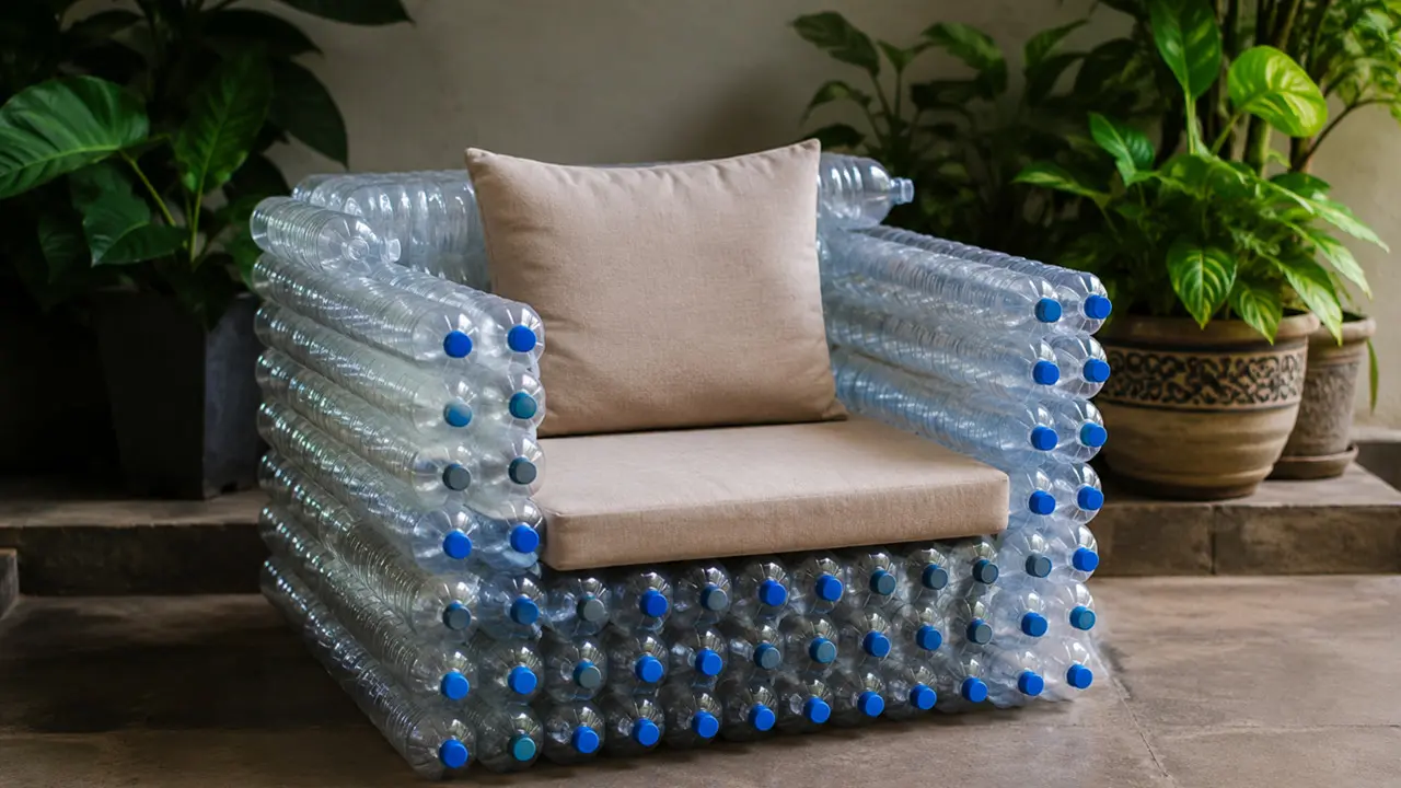 Kursi dari Botol Bekas