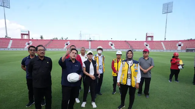 Ketua pnitia penyelenggara Piala Dunia U-20 2023 (LOC), Erick Thohir mengunjungi Stadion Kapten I Wayan Dipta, Gianyar.