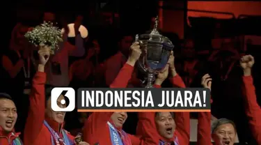 Tim badminton putra Indonesia akhirnya bisa kembali angkat trofi Thomas Cup setelah penantian hampir 2 dekade. Indonesia sukses tumbangkan China 3-0 di babak final.