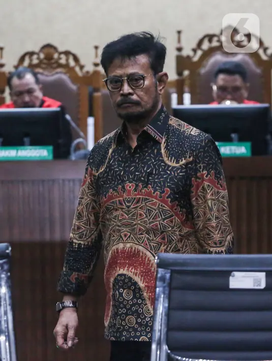 Syahrul Yasin Limpo juga dijatuhi pidana denda sebesar Rp 300 juta subsidair kurungan selama 4 bulan. (Liputan6.com/Angga Yuniar)