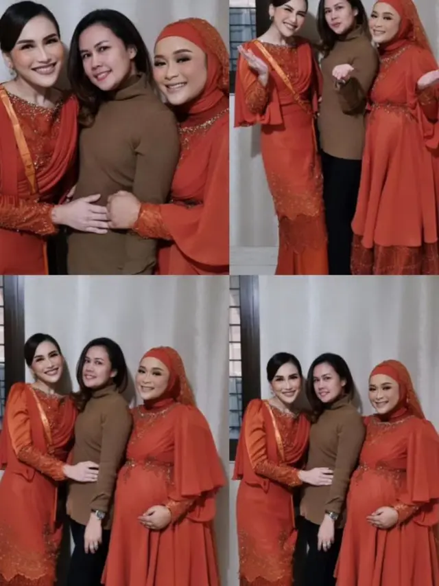 6 Potret Ayu Ting Ting di Acara Pengajian Tujuh Bulan Kehamilan Sang Adik
