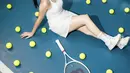 Visor juga menjadi aksesori sempurna untuk mendukung olahraga tenis agar tampilan lebih bergaya.  [Foto: Instagram/ Davina Karamoy]