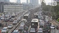 Gambaran padatnya lalu lintas Jakarta. (Angga Yuniar/Liputan6.com)