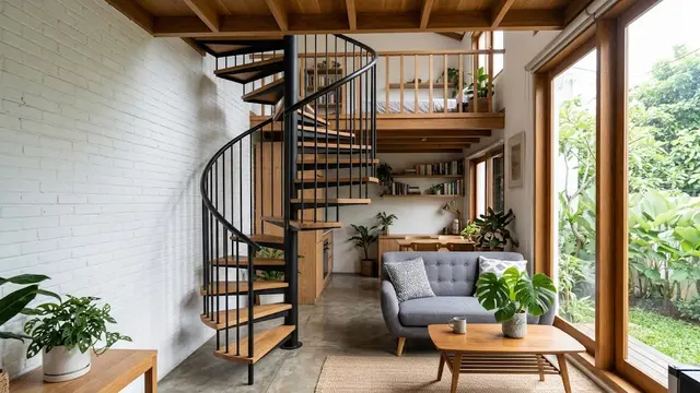 11 Model Tangga Rumah yang Cocok untuk Hunian dengan Lahan Terbatas/AI Generated