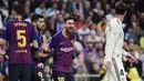 Sergio Ramos dan Lionel Messi adalah rival untuk waktu yang lama. Keduanya acap kali terlibat dalam friksi pada duel-duel panas di El Clasico. (Foto: AFP/Javier Soriano)