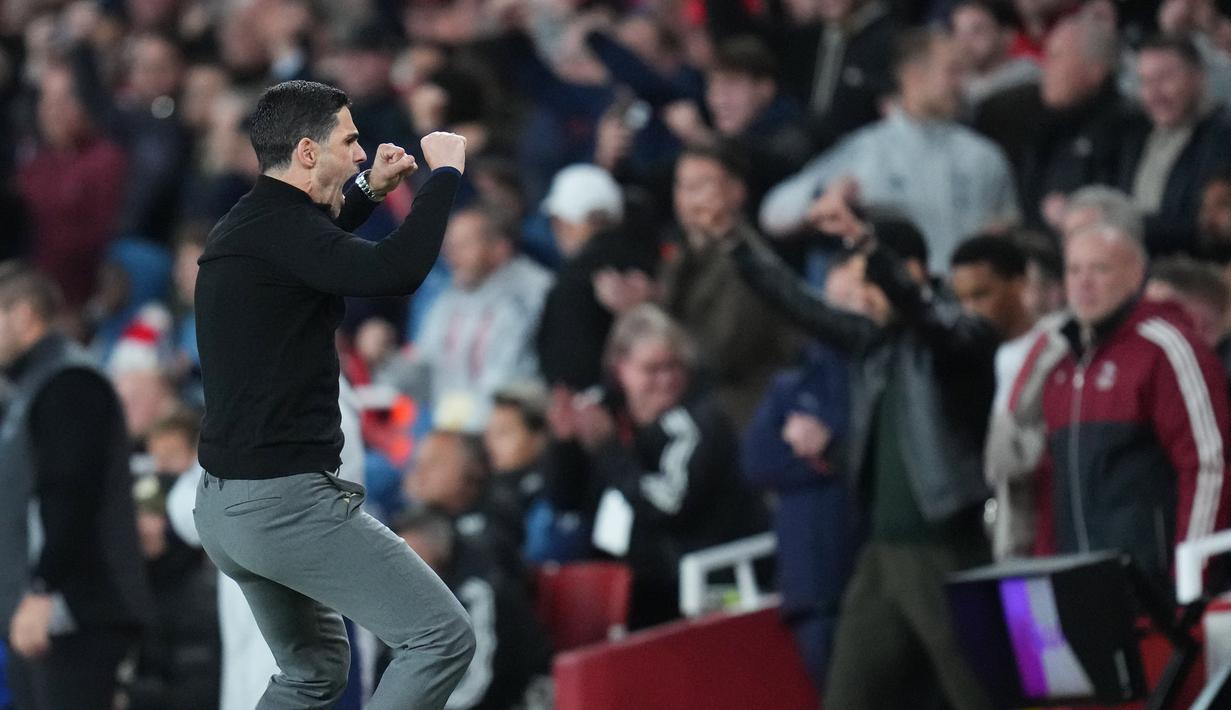 Arsenal menjaga momentum perburuan gelar juara Liga Inggris mereka dengan kemenangan 1-0 atas Burnley di Emirates Stadium, Selasa (19/5/2026) dini hari WIB. (AP Photo/Kirsty Wigglesworth)