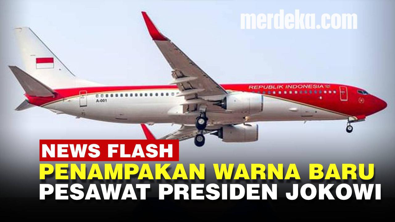 VIDEO: Pesawat Kepresidenan Ganti Warna Merah Putih Jelang HUT Kemerdekaan RI