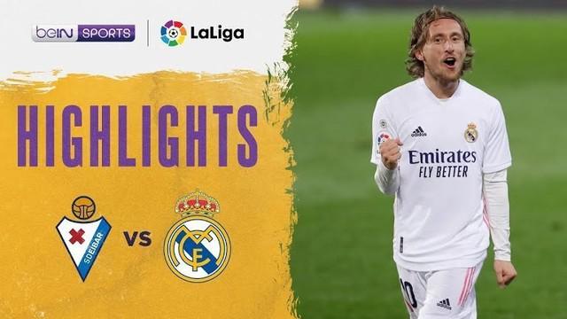 Berita video highlights laga pekan ke-14 Liga Spanyol 2020/2021 antara Eibar melawan Real Madrid yang berakhir dengan skor 1-3, Senin (21/12/2020) dinihari WIB.