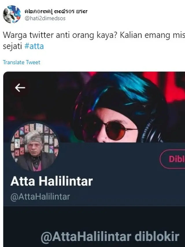 Twitter Atta diblokir