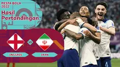Berita Video hasil pertandingan grup B Piala Dunia 2022. Inggris pesta gol ke gawang Iran dengan skor telak 6-2.