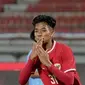 Gelandang timnas Indonesia U-17 Evandra Florasta merayakan gol ke gawang India. (X Timnas Indonesia)