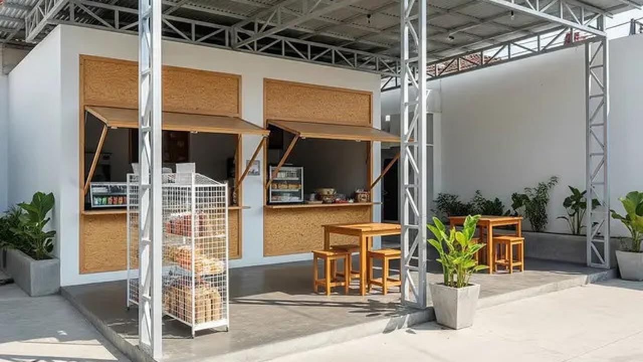 7 Desain Warung Baja Ringan Sederhana Depan Rumah, Praktis dan Tahan Lama