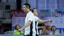 <p>Penampilan kompak dari Ahsan dan Ziva berlanjut pada rubber game membuat pasangan Raffi/Bellaetrix kewalahan. (Bola.com/Bagaskara Lazuardi)</p>