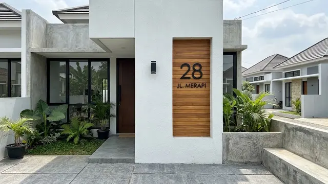 Desain Ceruk Nomor Rumah yang Menyatu dengan Fasad Minimalis