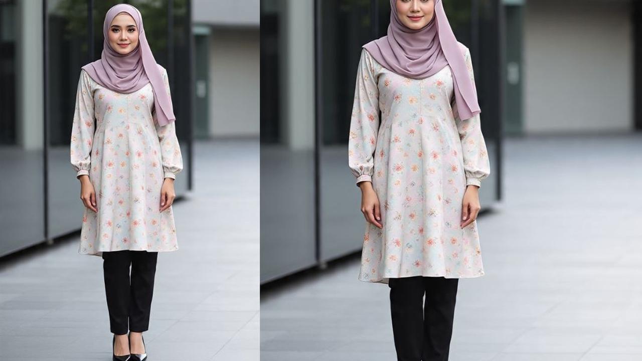 7 Model Tunik Motif Bunga Kecil Lengan Bishop, Gaya Feminin yang Simpel Tapi Fashionable