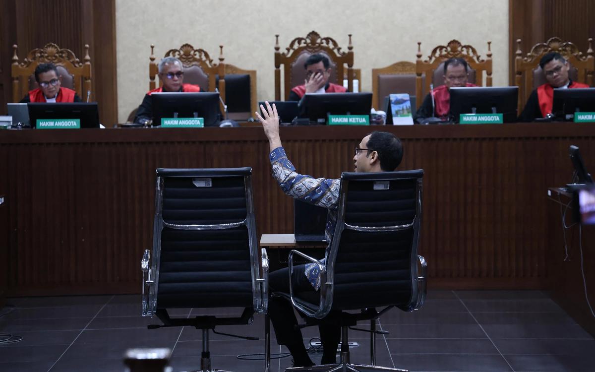 FOTO: Nadiem Jelaskan Tim Bayangan Kemendikbudristek di Sidang Chromebook
