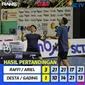 Raffi Ahmad dan Ariel Noah berhasil menumbangkan Desta dan Gading Marten di Super Special Match Tenis Meja Ganda Campuran Turnamen Olahraga Selebriti Indonesia Season 2. (Dok. via SCTV)