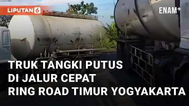 As truk tangki putus di utara lampu merah Karangturi Ringroad Timur. Kejadian ini menyebabkan jalur cepat mobil tertutup total